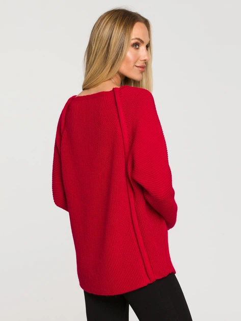 Sweter damski luźny Made Of Emotion M712 S/M Malinowy (5903887671514) - obraz 2