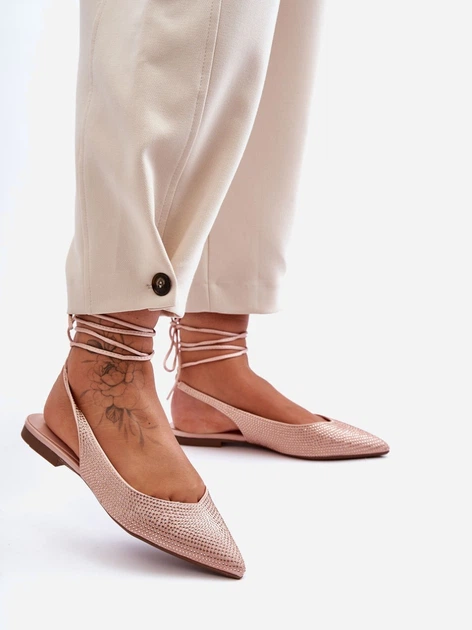 Baleriny damskie bez pięty Jange 40 Beżowe (5905677658286) - obraz 4