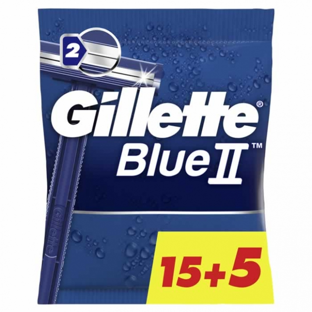 Одноразові станки для гоління Gillette Blue II 15+5 шт (3014260209148) - зображення 1