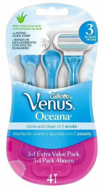 Zestaw jednorazowych maszynek do golenia Gillette Venus Oceana Razor 4 szt (7702018070657) - obraz 1