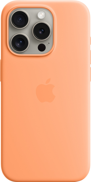 Панель Apple MagSafe Silicone Case для Apple iPhone 15 Pro Orange Sorbet (MT1H3) - зображення 1