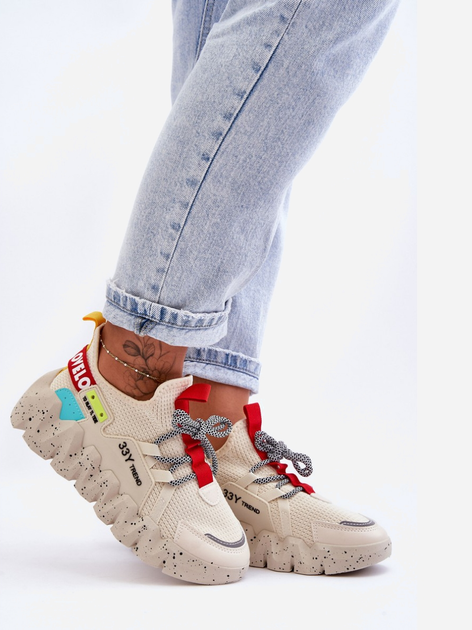 Sneakersy damskie Evolution 41 Beżowe (5905677436624) - obraz 4
