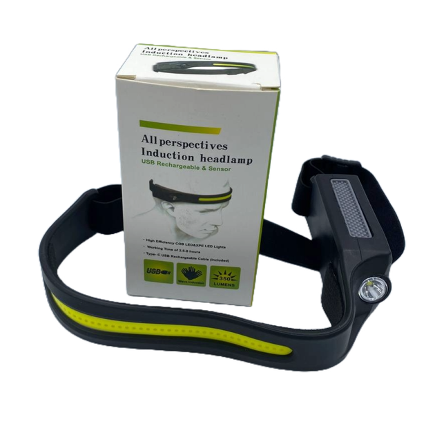Налобный фонарь аккумуляторный "BL G28 Induction headlamp" XPE+COB Черный светодиодный фонарик на лоб - изображение 2