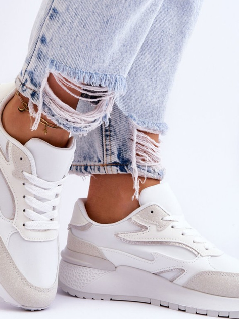 Sneakersy damskie na wysokiej platformie Henley 40 Białe (3089024536471) - obraz 5