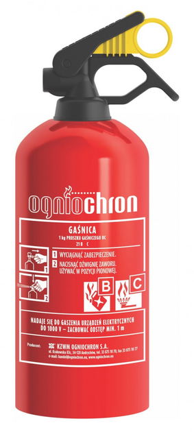 Gaśnica samochodowa Ogniochron Firestop proszkowa 1kg (5907620600021) - obraz 1