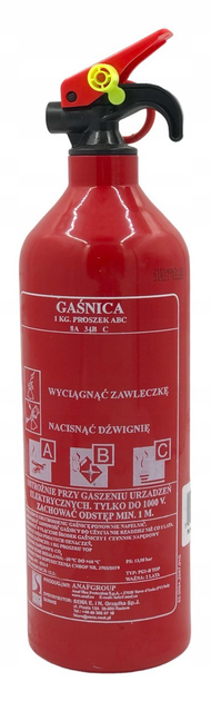 Gaśnica samochodowa ANAF ABC PG1 B proszkowa 1kg (8057737952944) - obraz 1