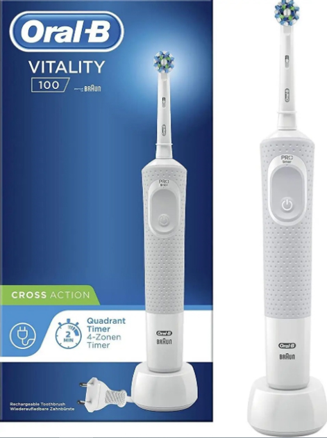 Електронна зубна щітка Oral-B Vitality 100 Cross Action White Electric Brush (4210201199472) - зображення 1