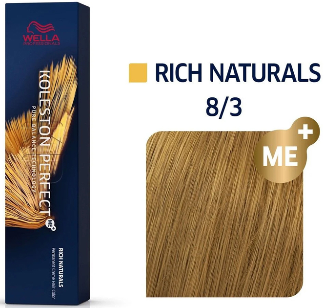 Фарба для волосся Wella Professionals Koleston Perfect Me+ Rich Naturals 8/3 60 мл (8005610627090) - зображення 2