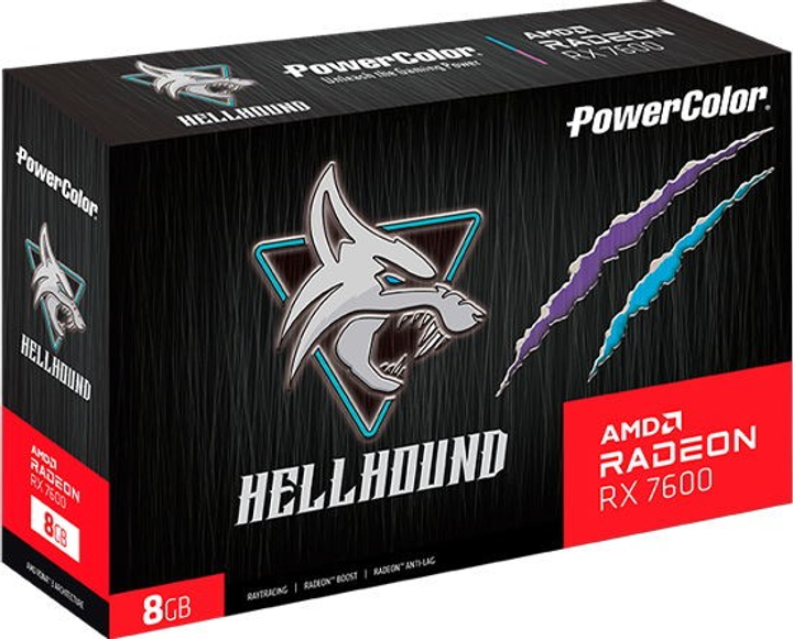 Karta graficzna Powercolor PCI-Ex Radeon RX 7600 Hellhound 8GB GDDR6 (128bit) (2695/18000) (HDMI, 3 x DisplayPort) (RX7600 8G-L/OC) - obraz 5