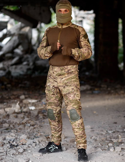 Форма мультикам демісезонна тактична multicam з наколінниками костюм мультикам військова форма одягу ЗСУ 46 - зображення 1