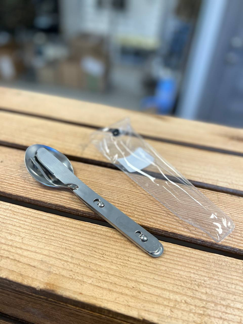 Набір столовий Ложка, Виделка, Ніж Mil-Tec CAMPING ESSBESTECK 3-TLG.S/STEEL (14622700-3) - изображение 4