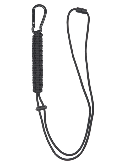 Ремінець із паракорду з карабіном Mil-Tec Чорний PARACORD LANYARD SCHWARZ (15931502) - зображення 1