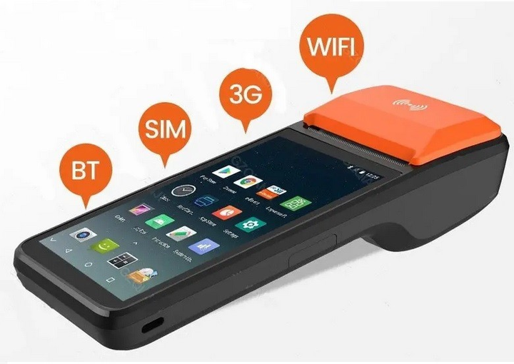 Мобильный сенсорный POS терминал EasyPOS W-CDMA, Терминал на Android 8. ...