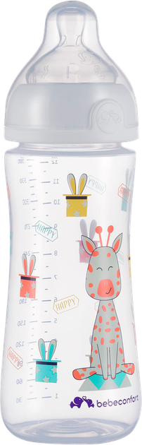 Пляшечка для годування Bebe Confort Emo PP T2 FF з силіконовою соскою 360 мл Біла (3102202020) - зображення 1