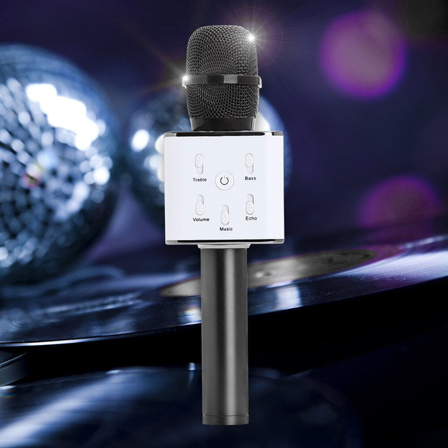 Беспроводной караоке микрофон Bluetooth UTM Q7s PRO стерео с функцией эхо, USB, кейс Черный - изображение 9