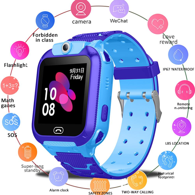 Детские умные смарт часы с GPS определением местоположения Smart Baby Watch TD7 камера, SIM карта, прослушка, геозабор Голубой - изображение 2