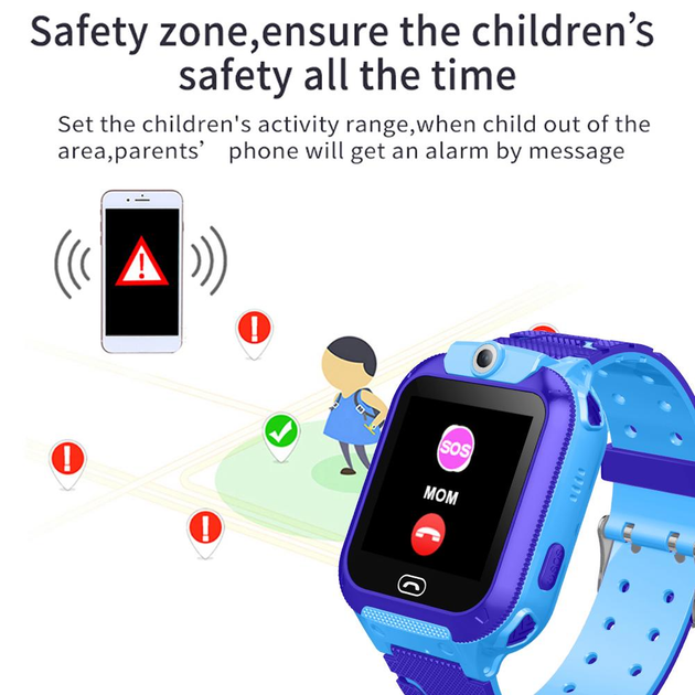 Детские умные смарт часы с GPS определением местоположения Smart Baby Watch TD7 камера, SIM карта, прослушка, геозабор Голубой - изображение 7