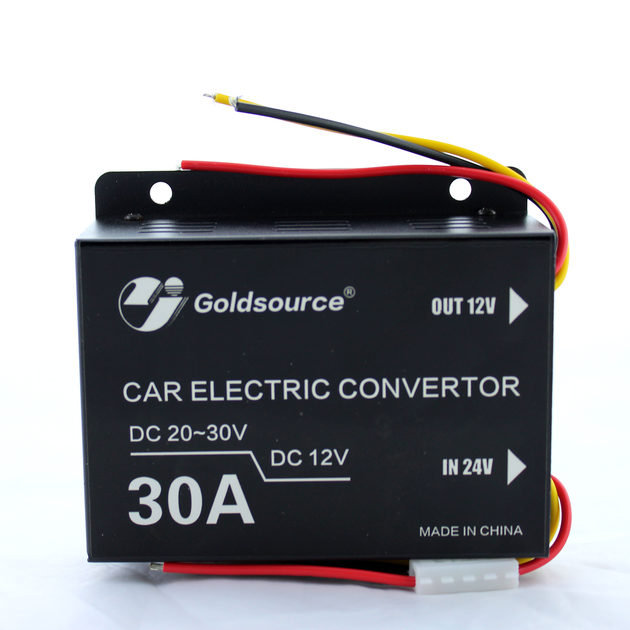 Знижуючий перетворювач напруги Goldsource-30A 24v-12v автомобільний інвертор перетворює електрику DC/DC з 24В на 12В Чорний - зображення 5