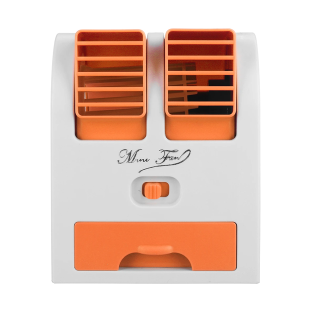 Охладитель воздуха настольный Mini-fan Air Mini Cooler портативный мини кондиционер с функцией увлажнения, питание от батареек и USB, Оранжевый - изображение 2