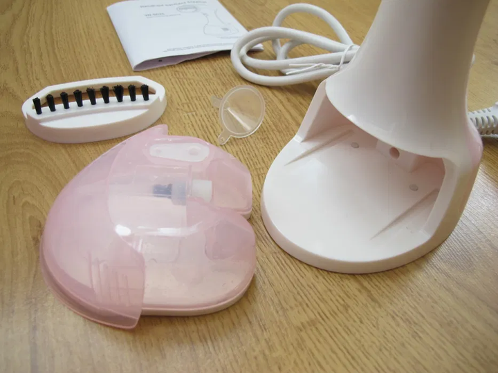 Відпарювач ручний для одягу UKC Garment Steamer SI-6025P пароочисник для речей та штор 1100 Вт Рожевий - зображення 5