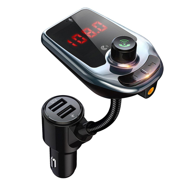 Фм-трансмиттер автомобильный AutoParts LED5 2 x USB с зарядкой 2.1А, microSD, AUX, Bluetooth, mp3 модулятор в машину с шумоподавлением - изображение 6