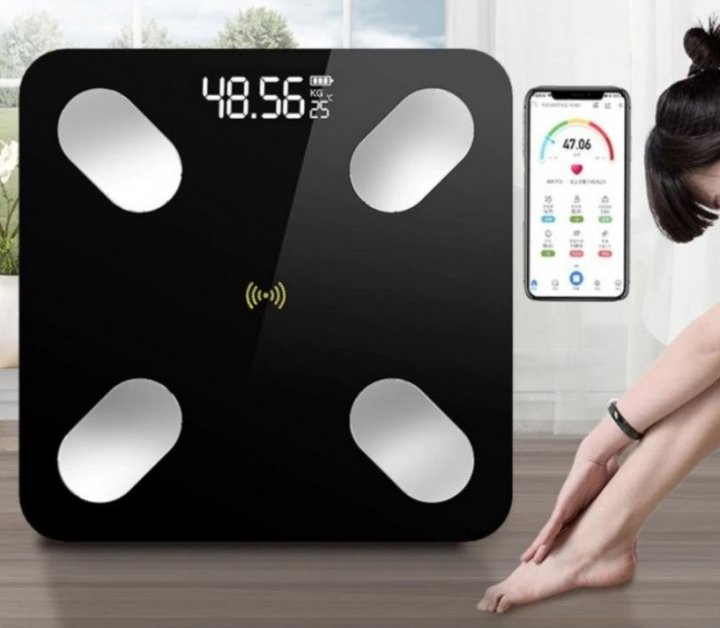 Весы напольные стеклянные до 180кг Opera OS2017B-A Bluetooth электронные с цифровым экраном и приложением для ведения статистики на телефоне Черный - изображение 3