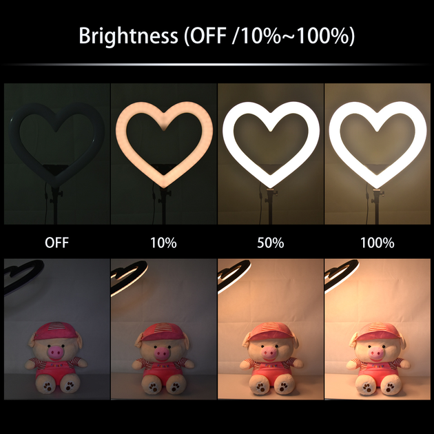 Кольцевая лампа светодиодная в форме сердца M-Light Heart Led RGB 33см с держателем телефона, разноцветный свет для селфи и блогеров, USB+ Штатив 2 метра+Bluetooth пульт+Микрофон - Фото 3 Кольцевая лампа светодиодная в форме сердца M-Light Heart Led RGB 33см с держателем телефона, разноцветный свет для селфи и блогеров, USB+ Штатив 2 метра+Bluetooth пульт+Микрофон - изображение 3