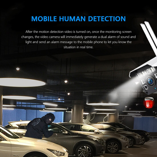 Уличная Wi-Fi IP камера видеонаблюдения цветная на 4 антенны Crystal Eye CY926 2 Мп ночная съёмка с микрофоном и датчиком движения - изображение 5