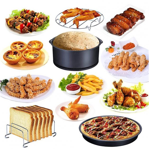 Аерофритюрниця з функцією аерогрилю для приготування без олії Air Fryer MS3220AF з антипригарним покриттям 4.5L 1300W Black - зображення 7