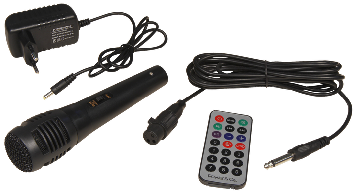 Портативна колонка з RGB підсвічуванням та караоке мікрофоном UKC 8805HP Bluetooth 2х8" 18Втс пультом - Фото 7 Портативна колонка з RGB підсвічуванням та караоке мікрофоном UKC 8805HP Bluetooth 2х8" 18Втс пультом - зображення 7
