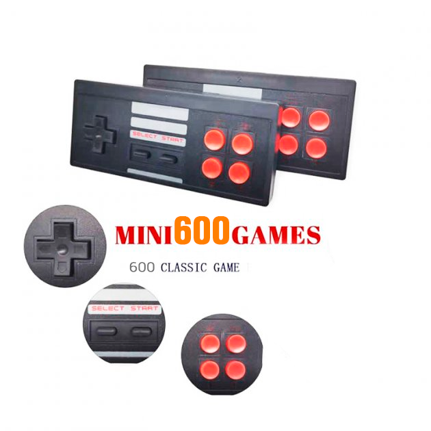 Игровая приставка на 600 игр с двумя беспроводными джойстиками Nes GAME 600D-HDMI 4K для телевизора 8Bit - Фото 7 Игровая приставка на 600 игр с двумя беспроводными джойстиками Nes GAME 600D-HDMI 4K для телевизора 8Bit - изображение 7