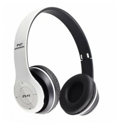 Бездротові навушники Bluetooth Wireless Headset MDR P47 Black Гарнітура для ПК, телефону з мікрофоном - microSD, FM White - зображення 10