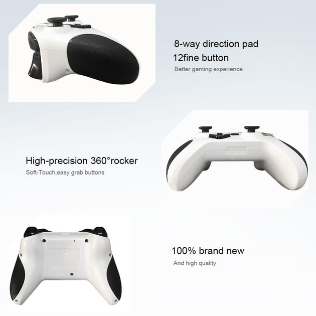 Бездротовий ігровий геймпад Generic X-ONE Wireless акумуляторний джойстик для XBox One, PlayStation 3, PC, Android White - зображення 8