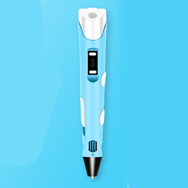 3D ручка c LCD дисплеем AToys 3DPen Blue+набор для творчества + Эко пластик 249 метров - изображение 12