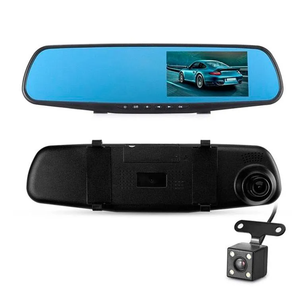 Автомобильный видеорегистратор зеркало BaсkView DVR L711 Full HD с фронтальной и камерой заднего вида + Карта памяти 32Гб - изображение 4