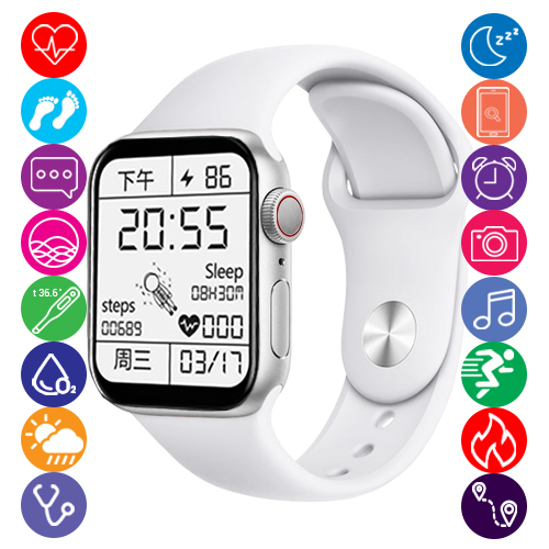 Смарт часы Smart Watch S6 Z32 PRO-44mm с двумя браслетами, голосовой вызов, фитнес трекер, измерение температуры тела White - изображение 2