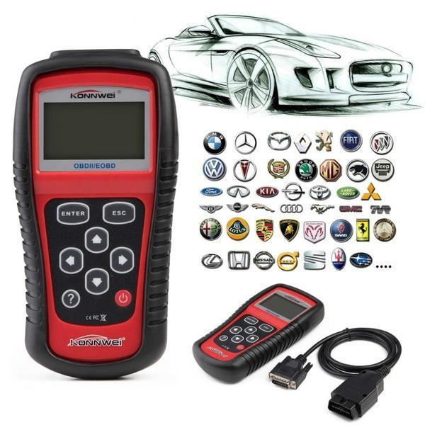 Автомобільний універсальний діагностичний сканер Konnwei OBDII/EOBD scanner 808KWHS для авто 1996-2021 року з чохлом та сумкою - зображення 3