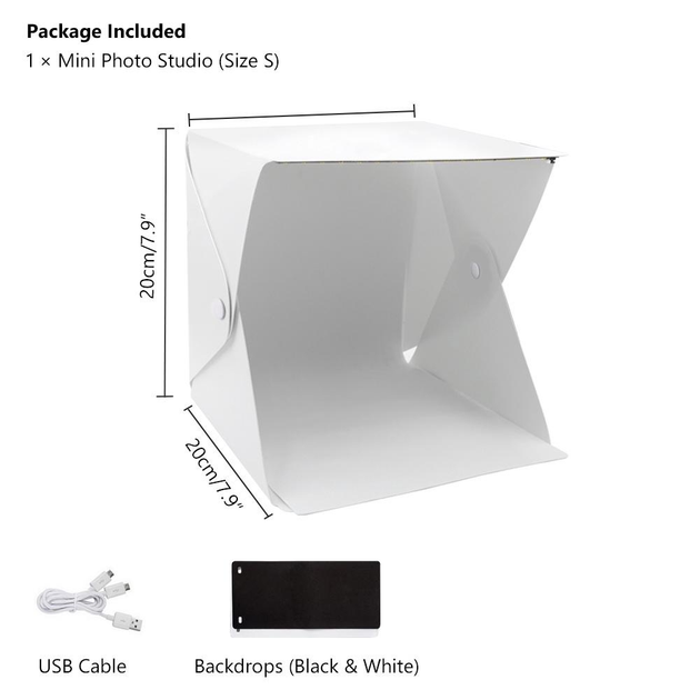 Фотобокс раскладной с LED подсветкой для предметной и макросъемки lightbox Shiny Лайтбокс 20х20 см - Фото 10 Фотобокс раскладной с LED подсветкой для предметной и макросъемки lightbox Shiny Лайтбокс 20х20 см - изображение 10