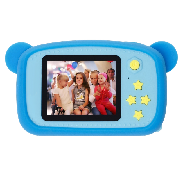 Дитячий цифровий фотоапарат Smart Kids KM-89 Цифрова камера Ведмедик Teddy з іграми та рамками, Full HD, 12 МП Блакитний + Карта пам'яті 32 ГБ - зображення 3
