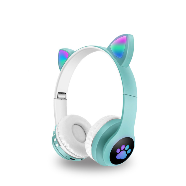 Бездротові Bluetooth навушники з вушками CATEAR BT5 з RGB підсвічуванням, вологозахищені, повнорозмірні Green - зображення 2