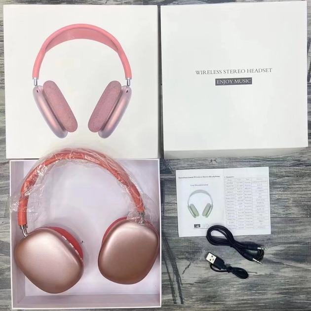 Полноразмерные беспроводные Bluetooth наушники-гарнитура с аккумулятором Macaron MP90 с MP3 плеером/AUX/microSD Красные - изображение 4