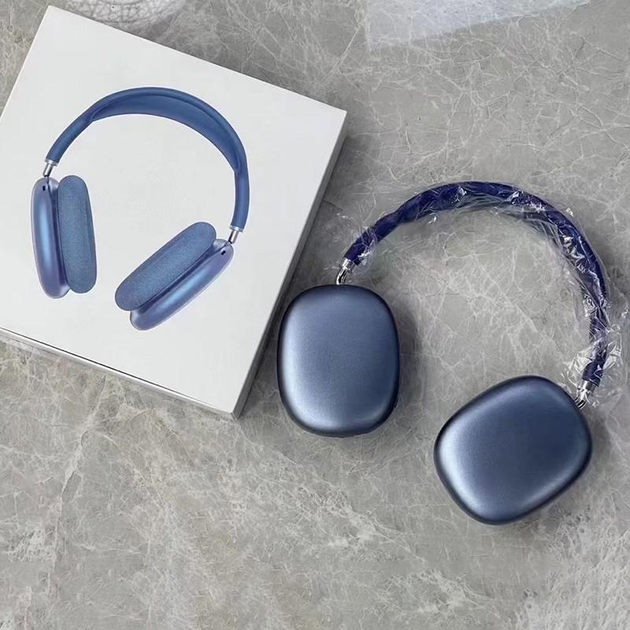 Полноразмерные беспроводные Bluetooth наушники-гарнитура с аккумулятором Macaron MP90 с MP3 плеером/AUX/microSD Голубые - изображение 3