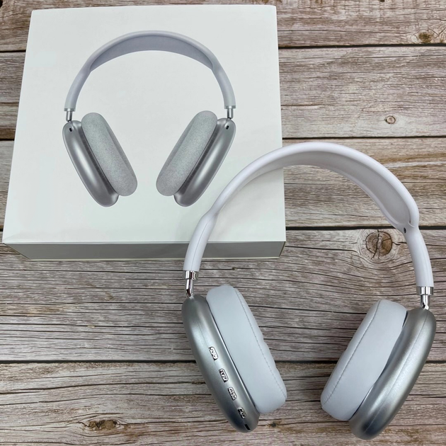Полноразмерные беспроводные Bluetooth наушники-гарнитура с аккумулятором Macaron MP90 с MP3 плеером/AUX/microSD Серебро - изображение 6