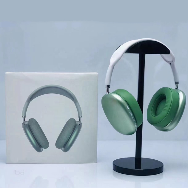 Повнорозмірні бездротові Bluetooth навушники-гарнітура з акумулятором Macaron MP90 з MP3 плеєром/AUX/microSD Зелені - зображення 3