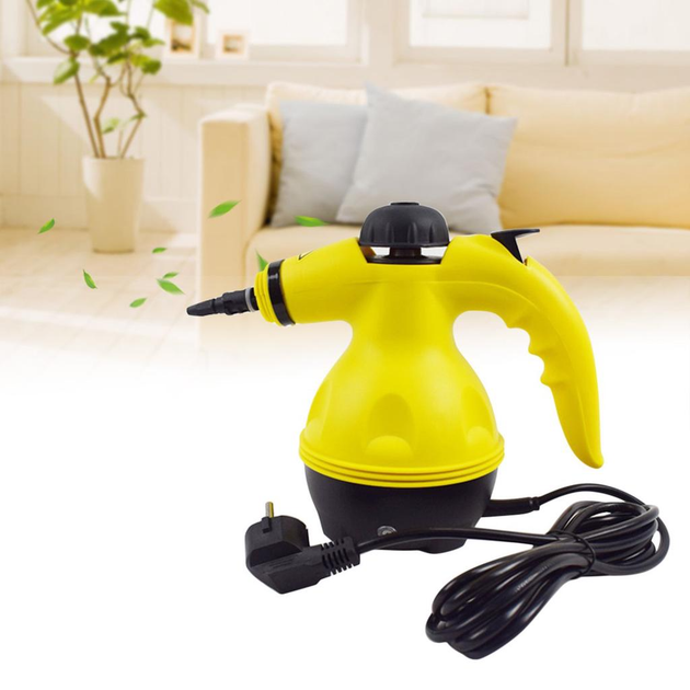 Пароочисник ручний Steam Cleaner DF-A100 з функцією відпарювача для одягу, чищення та дезінфекції будинку Чорний з жовтим - зображення 5