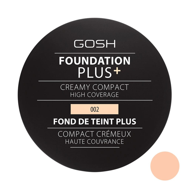 Тональний крем Gosh Foundation Plus Creamy Compact 002 Ivory 9 г (5711914121082) - зображення 1