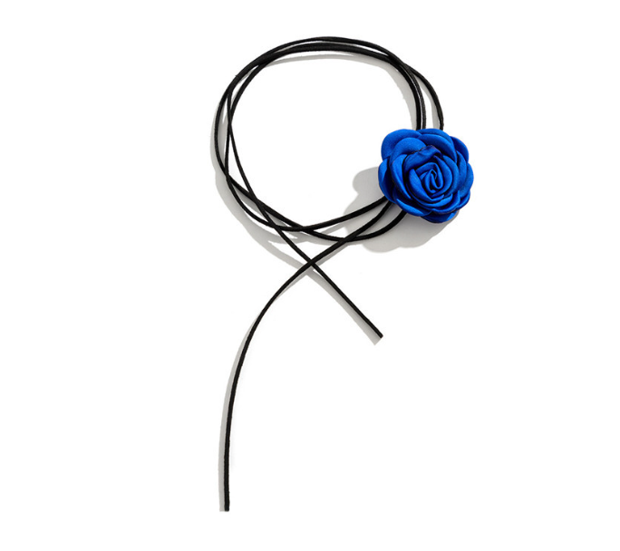 Чокер на шею цветок с розой на шнурке синий украшение на шею Fashion Jewelry (АА) - изображение 2