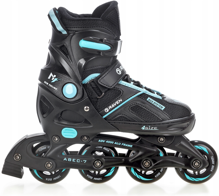 Раздвижные ролики Raven Pulse Black/Cyan размер 33-36 (zh522) – фото ...