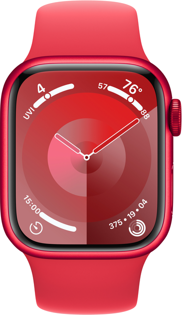 Смарт-годинник Apple Watch Series 9 GPS 41mm (PRODUCT) Red Aluminium Case with (PRODUCT) Red Sport Band - S/M (MRXG3) - зображення 2