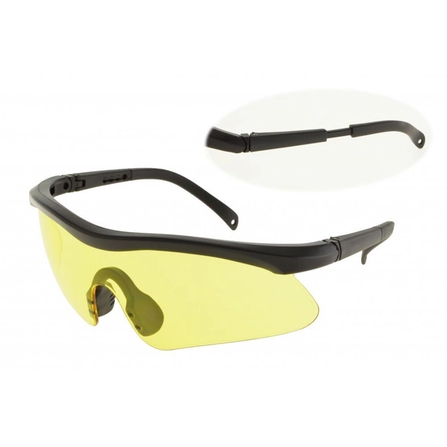 Чёрные тактические очки с жёлтыми линзами. 3-34794 - изображение 1